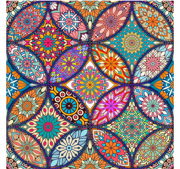 Badkamer rolgordijn kleurrijke mandala's - TenStickers