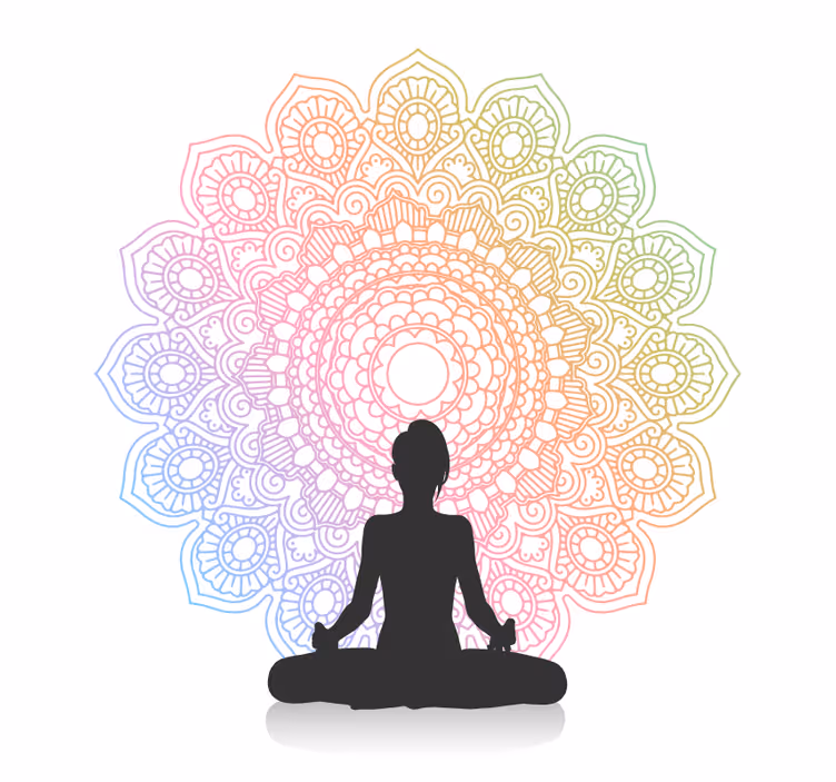 Badkamer rolgordijn rainbow yoga mandala - TenStickers