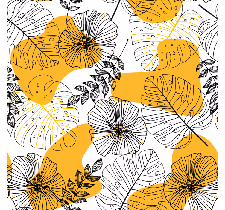Badkamer rolgordijn scandinavisch tropische plant - TenStickers
