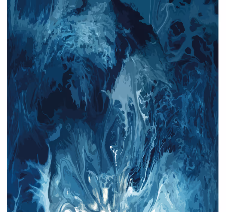 Badkamer rolgordijn blauwe aquarel golven - TenStickers