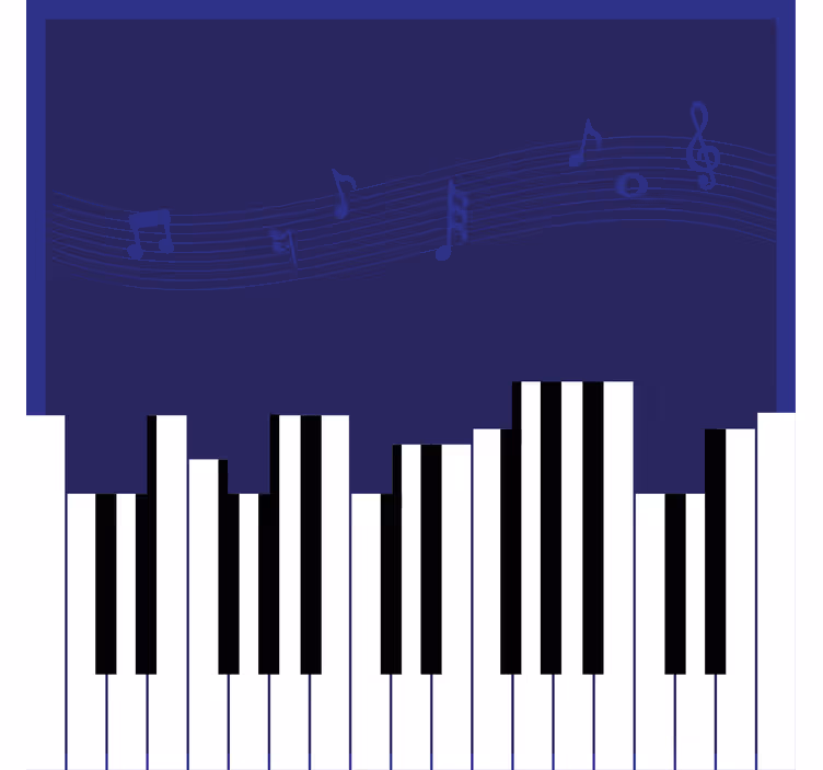 Kantoor rolgordijn piano achtergrond - TenStickers