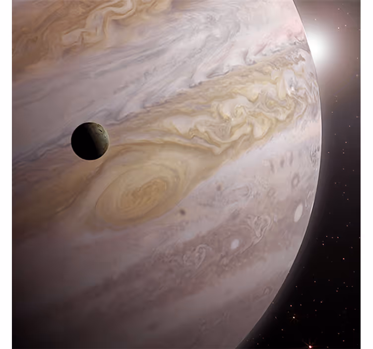 Kantoor rolgordijn space design twee beige planeten - TenStickers