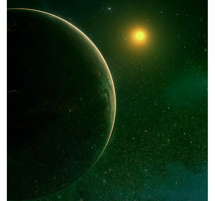 Kantoor rolgordijn groen planeet satelliet ontwerp - TenStickers