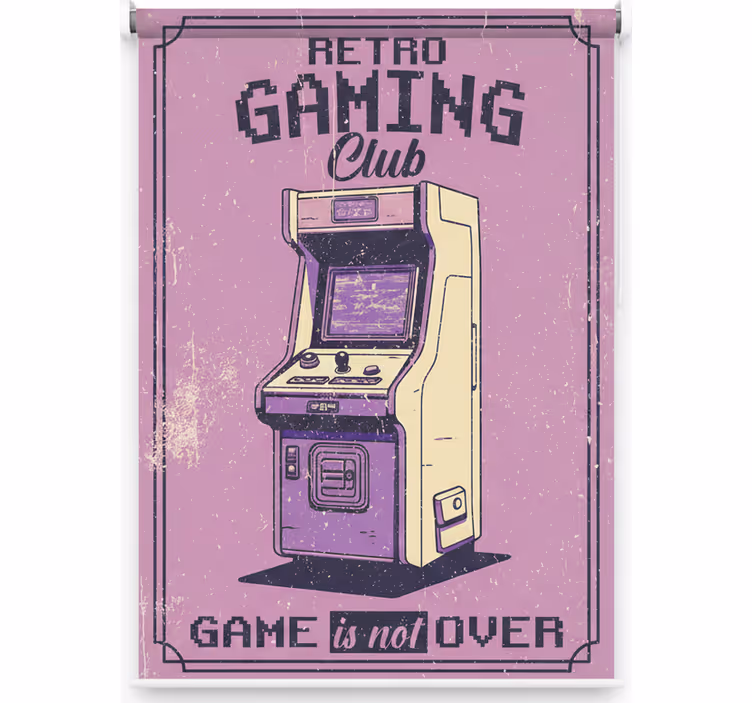 Rolgordijn tienerkamer retro gaming club - TenStickers