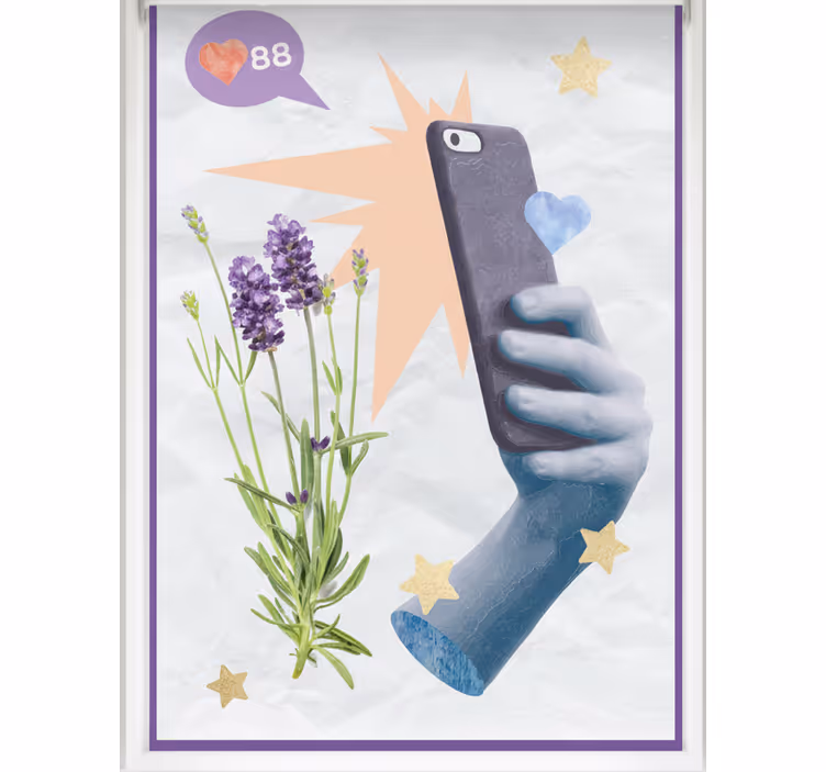 Rolgordijn tienerkamer digitaal leven - TenStickers