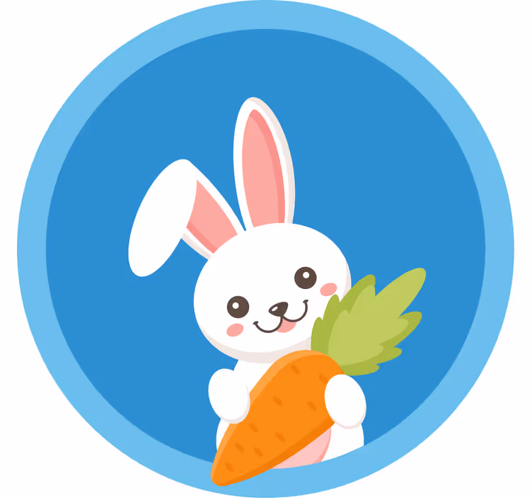 Rolgordijn grappig konijn met één oor omhoog - TenStickers