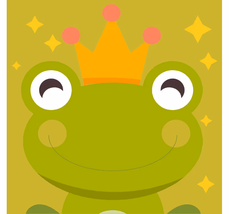 Rolgordijn grappig frog king sprookje - TenStickers