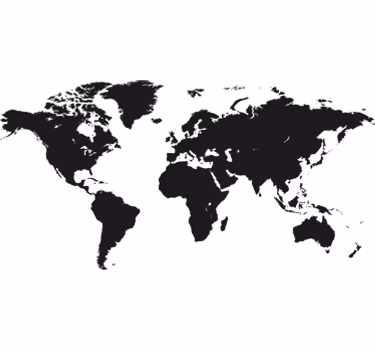 Wereldmap rolgordijn decoratieve wereldkaart - TenStickers