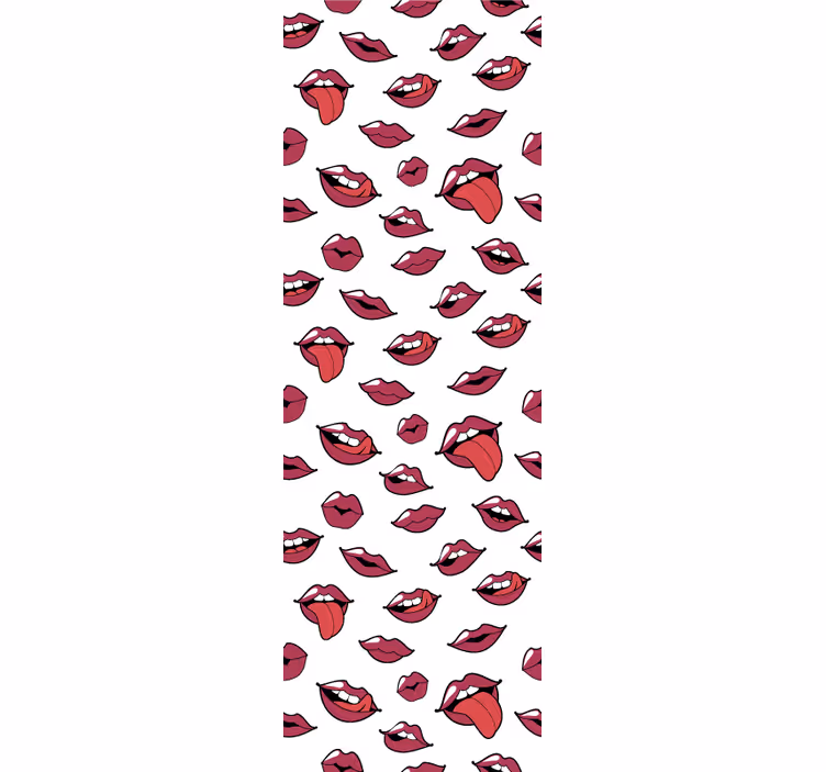 Rolgordijn tienerkamer abstracte lippen en tong - TenStickers