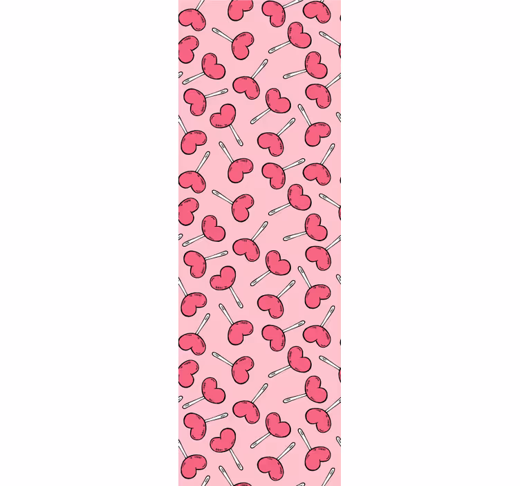 Rolgordijn tienerkamer hartvormige lolly's - TenStickers