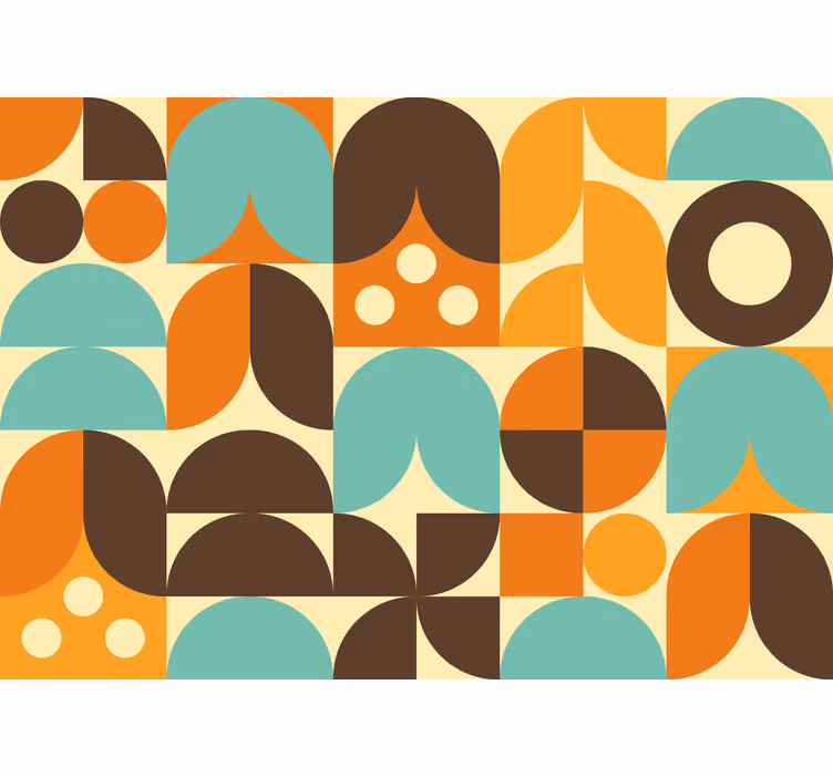 Rolgordijn rustiek geometrische abstracte vormen jaren 70 - TenStickers