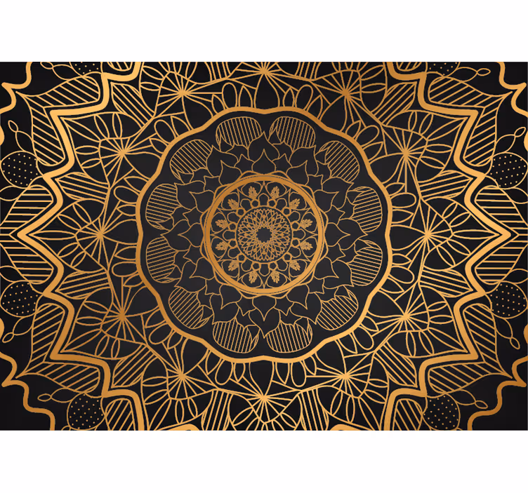 Zen rolgordijn muurpapier gouden glans - TenStickers