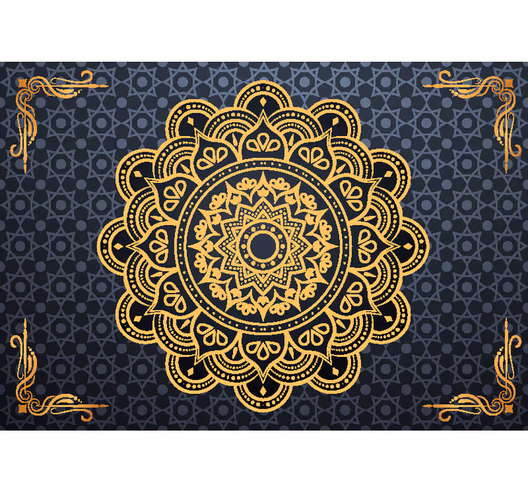 Zen rolgordijn gouden mandala fotobehang - TenStickers