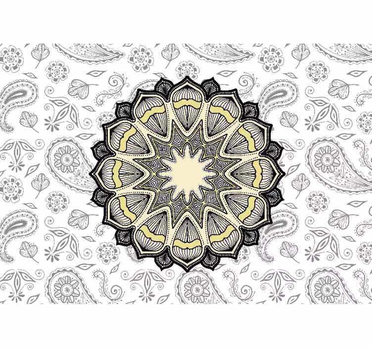Zen rolgordijn klassiek mandala en paisley - TenStickers