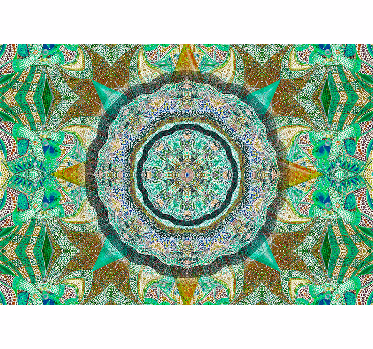 Zen rolgordijn smaragd fantasie mandala - TenStickers