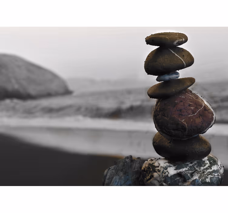 Zen rolgordijn zen toren stenen - TenStickers