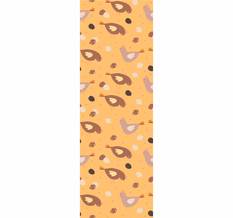 Oranje rolgordijn met patroon van oranje kuikens - TenStickers