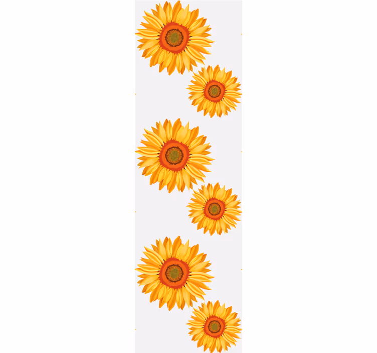Oranje rolgordijn met stijlvolle bloemen - TenStickers