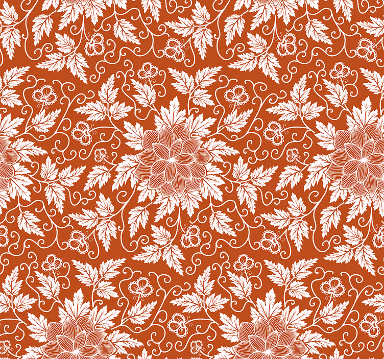 Oranje rolgordijn met bloemendessin paisley - TenStickers
