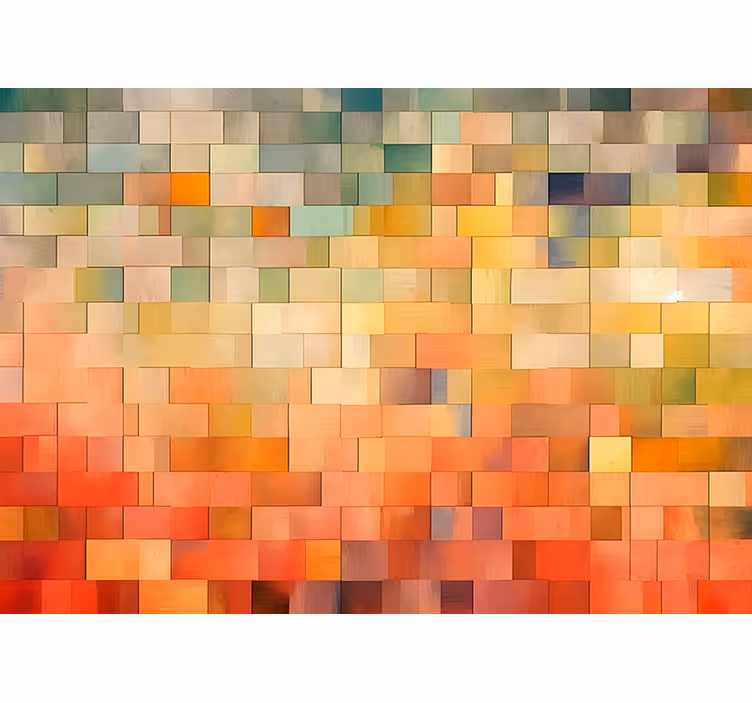 Oranje rolgordijn kleurvlakken - TenStickers