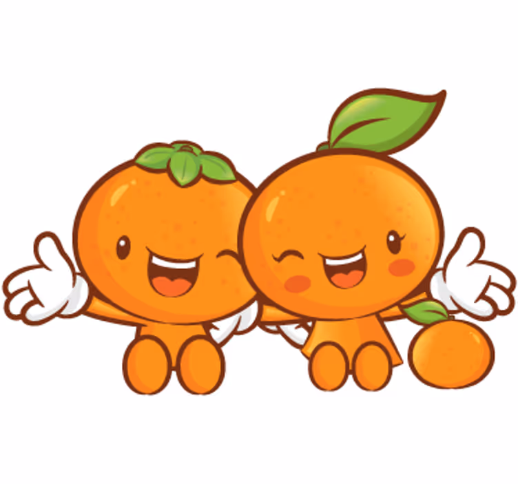 Oranje rolgordijn decoratief paar mandarijnen - TenStickers