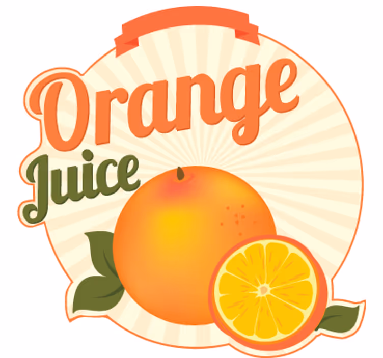 Oranje rolgordijn muursticker sinaasappelsap - TenStickers