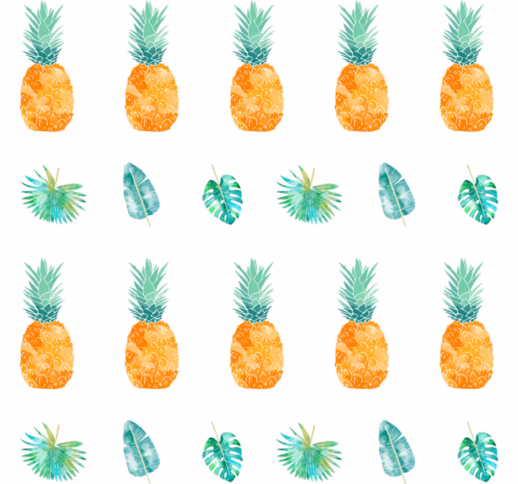Oranje rolgordijn met ananaspatroon - TenStickers