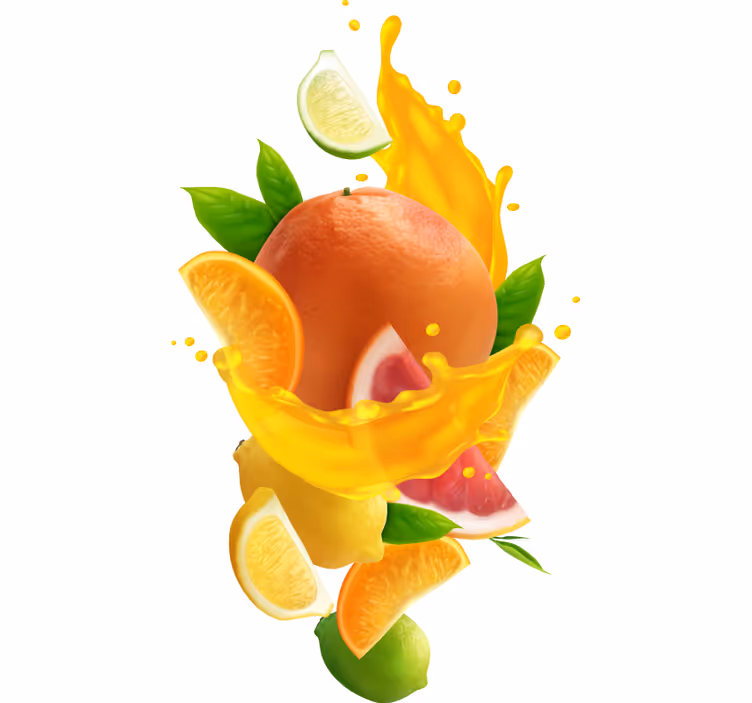 Oranje rolgordijn fruitspetter - TenStickers