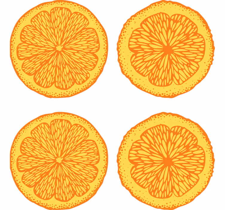 Oranje rolgordijn met handgetekende patronen stickers - TenStickers