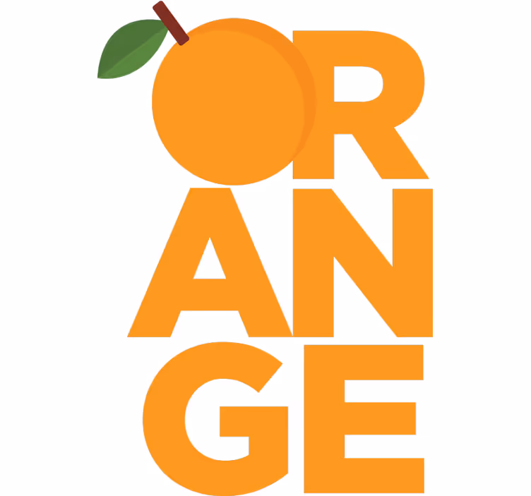Oranje rolgordijn sticker oranje tekst - TenStickers