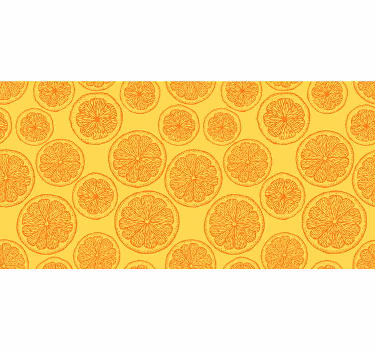 Oranje rolgordijn met handgetekend patroon meubels - TenStickers