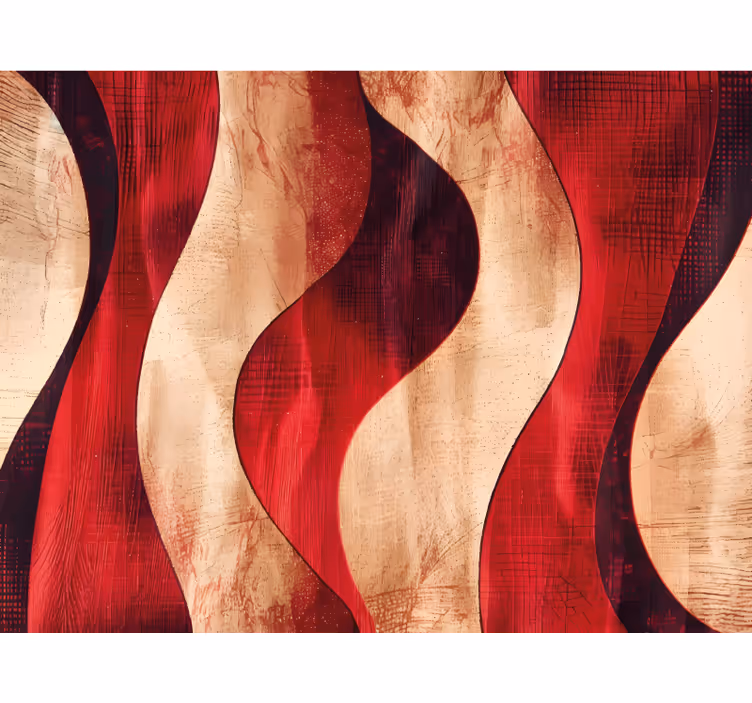 Rood rolgordijn modern golvenpatroon - TenStickers