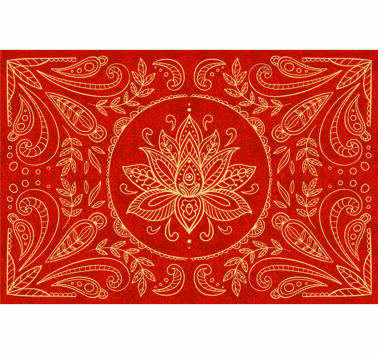Rood rolgordijn vintage mandala ontwerp - TenStickers