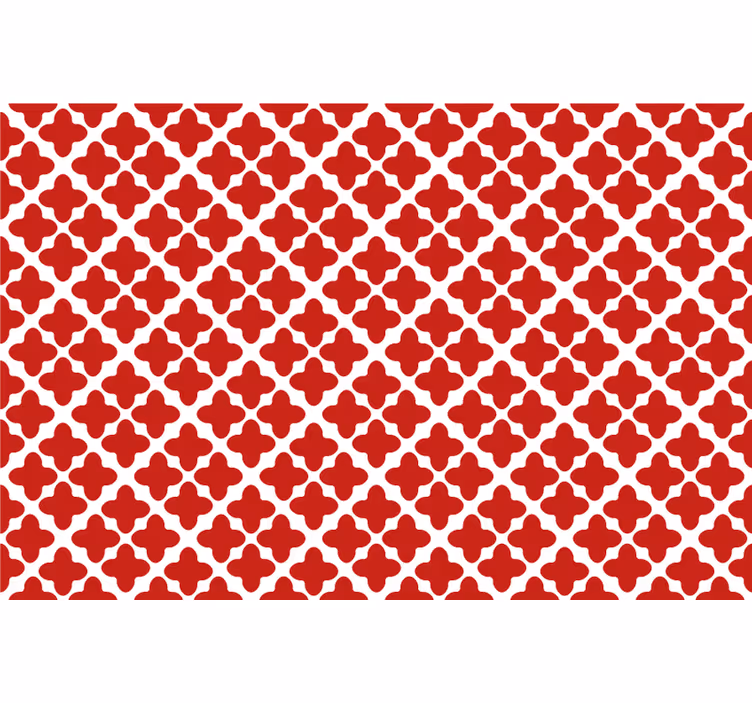 Rood rolgordijn wit geometrisch patroon - TenStickers