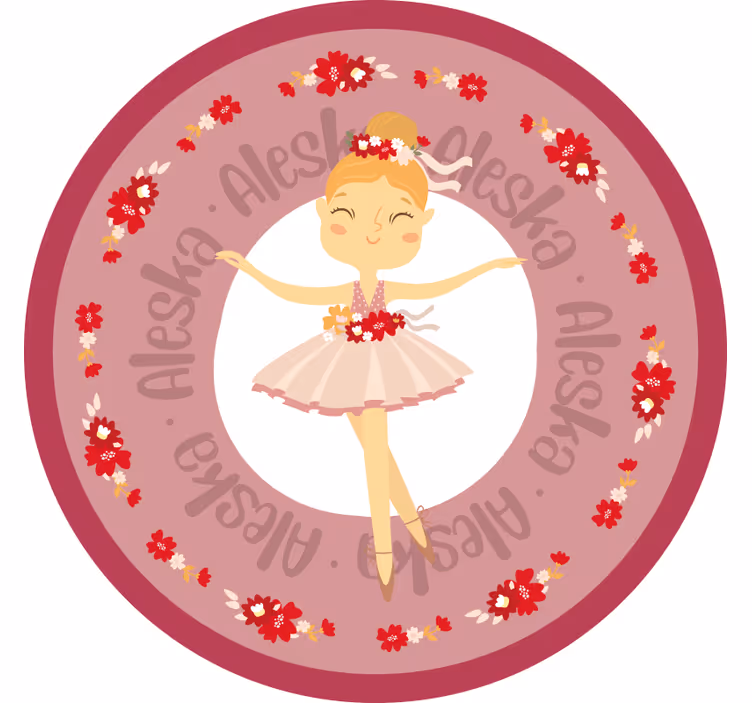 Rood rolgordijn grappige ballerina prinses - TenStickers