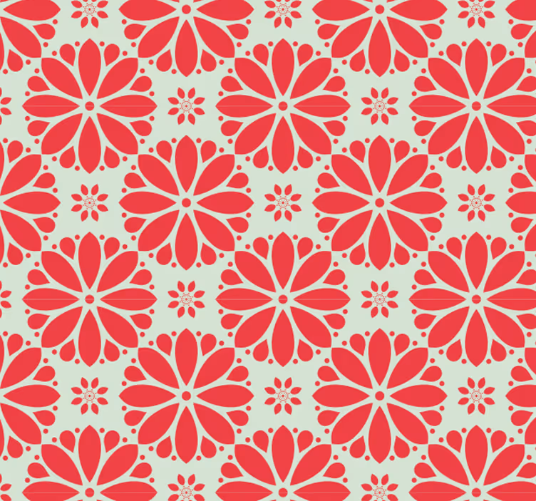 Rolgordijn buitenshuis met bloemige geometrische motieven - TenStickers