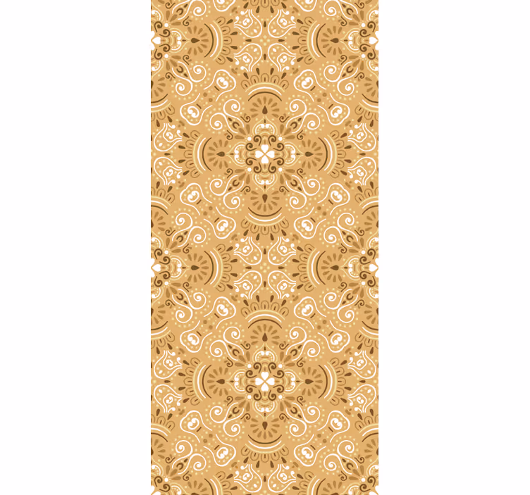 Rolgordijn tienerkamer vintage beige ornamentpatroon - TenStickers