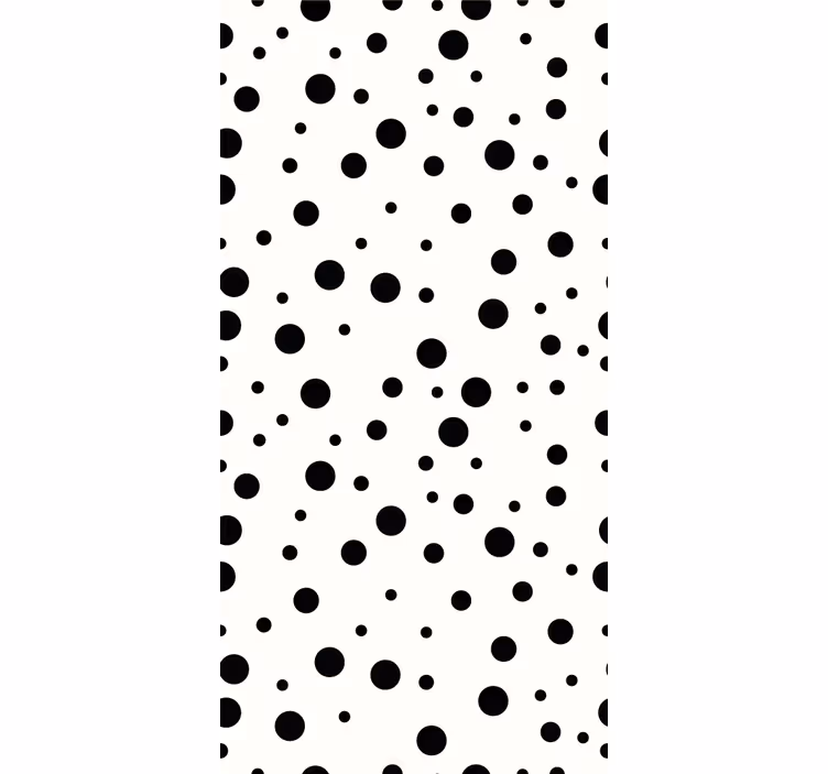Rolgordijn tienerkamer polka zwart-wit patroon - TenStickers