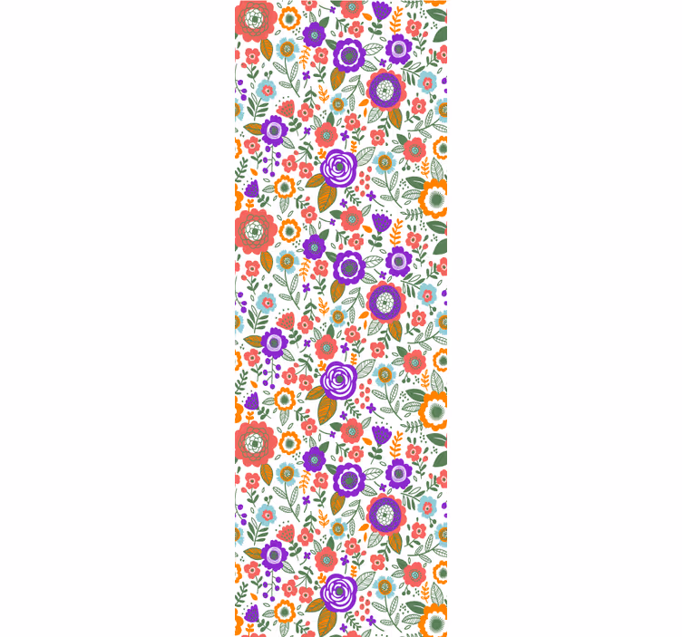 Rolgordijn tienerkamer kleurrijke mooie bloemen - TenStickers