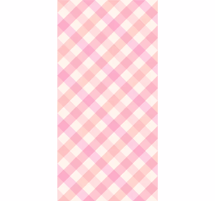 Rolgordijn tienerkamer roze geruit patroon - TenStickers