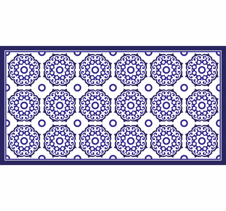 Badkamer rolgordijn lichtblauw klassiek bloemenpatroon - TenStickers