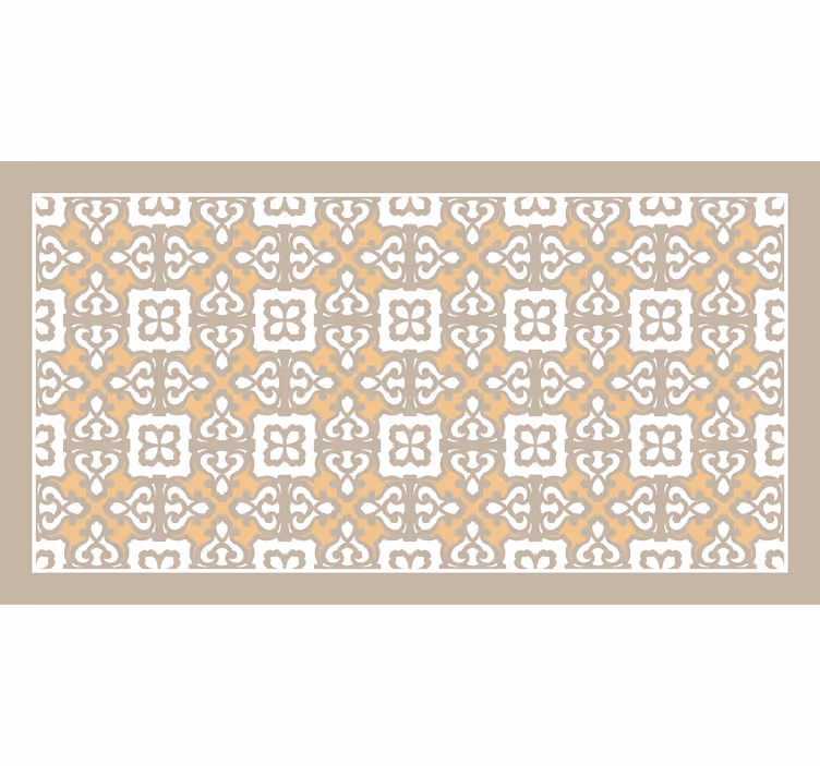 Badkamer rolgordijn vintage beige en grijs bloemenpatroon - TenStickers