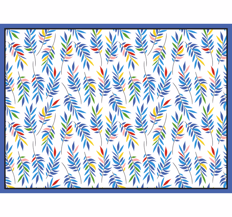 Badkamer rolgordijn multicolor mozaïek kleine bladeren - TenStickers