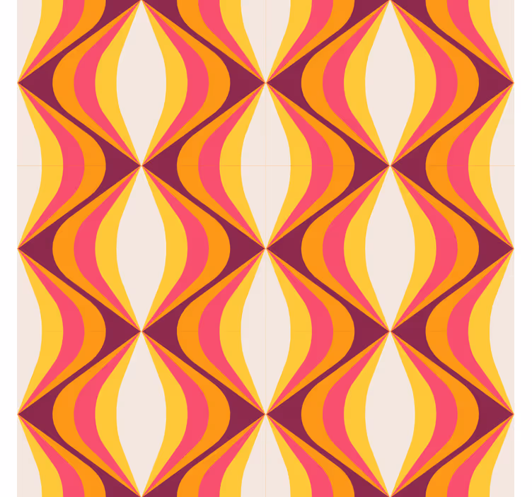 Klassiek rolgordijn retro oranje golf - TenStickers