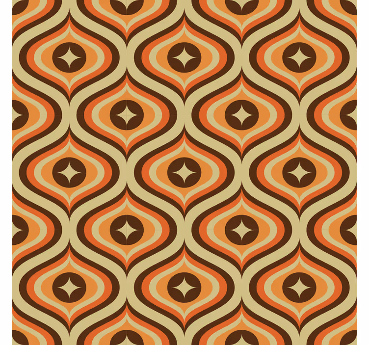 Klassiek rolgordijn retro oranje en bruin - TenStickers