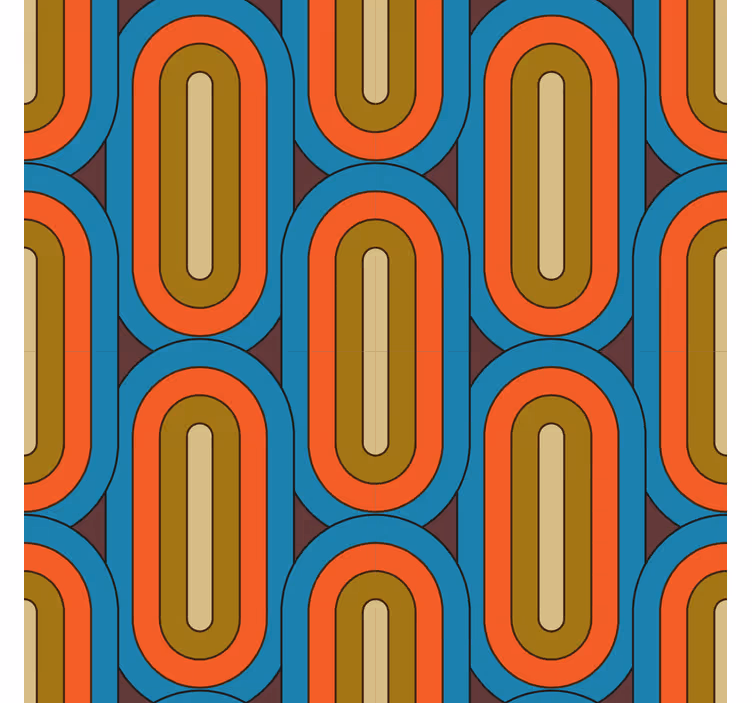 Klassiek rolgordijn retro afgerond blauw - TenStickers