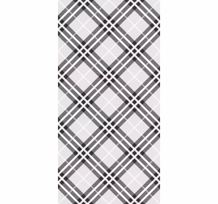 Klassiek rolgordijn zwart-wit schotse tartan - TenStickers