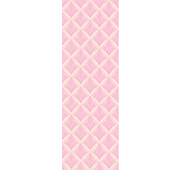 Klassiek rolgordijn pastelroze palm retro patroon - TenStickers