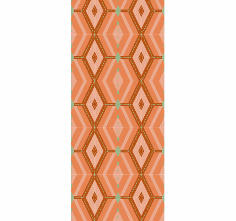 Klassiek rolgordijn 30s herfsttinten geometrisch - TenStickers