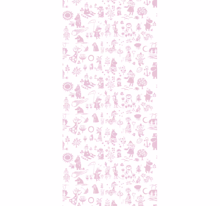 Rolgordijn babykamer roze moomin vol behang - TenStickers